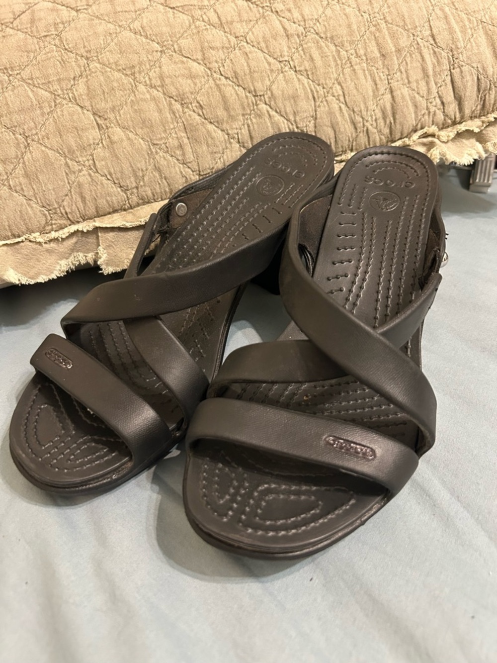 CROCS Black Crisscross Slide Sandals